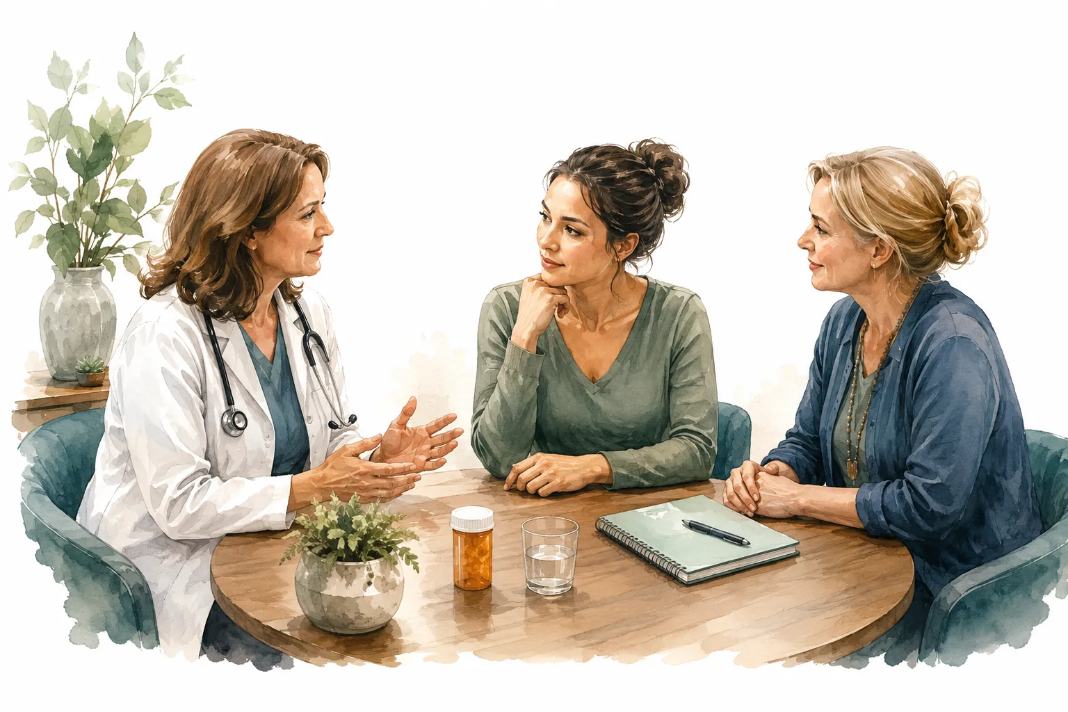 A person talking with a healthcare provider while considering Access Bars