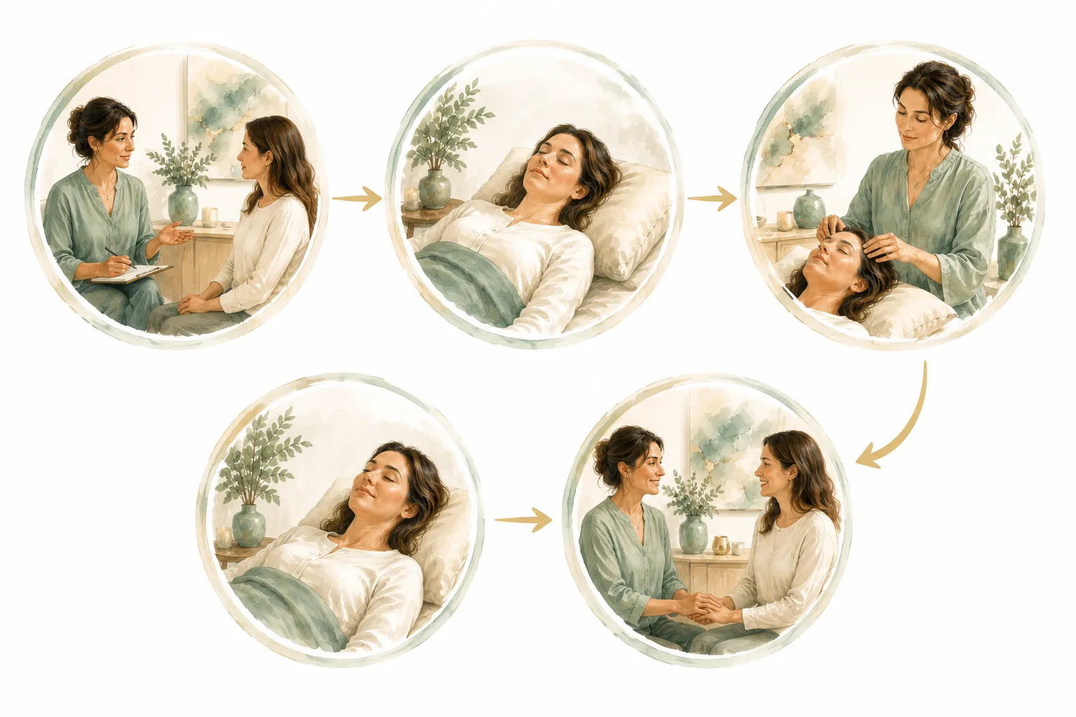 Diagram showing Access Bars as a complementary relaxation practice alongside medical menopause care