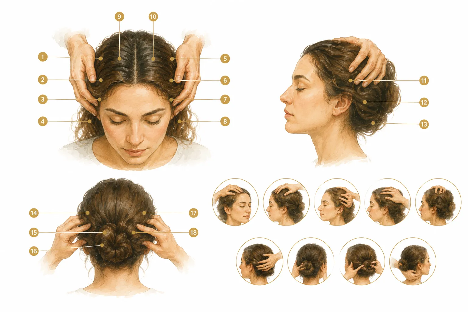 Educational illustration of a human head with Access Bars points labeled with their themed names
