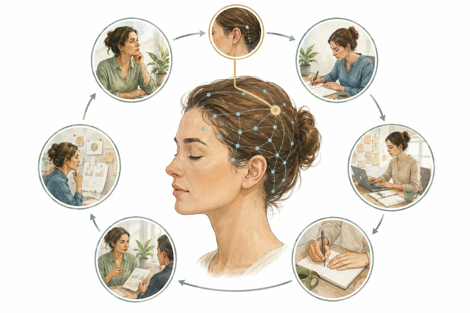 Diagram of a human head with the Manifesting Bar location indicated