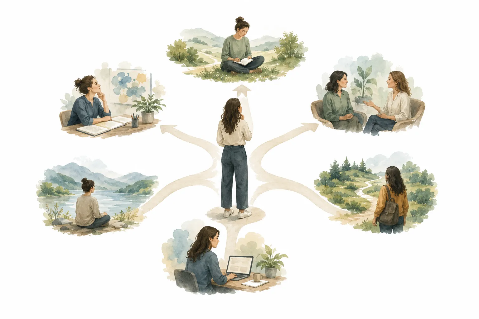 Visual representation of possibilities and questions