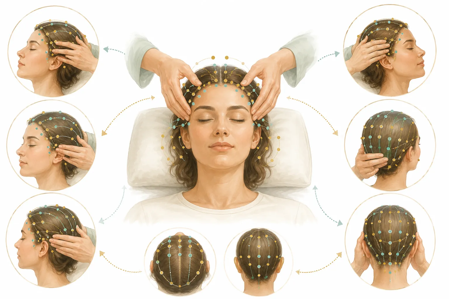 A calm treatment room set up for a light-touch head wellness session